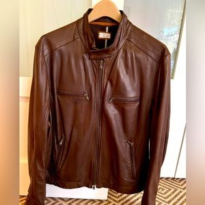 Men's Brown Brunello Cucinelli Leather Racing Jacket